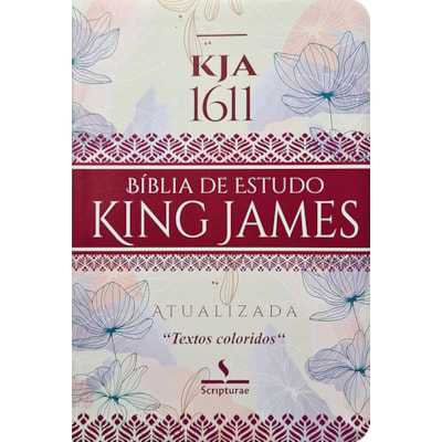 Bíblia de Estudo King James Atualizada | 1611 | Letra Normal | Capa Luxo Floral