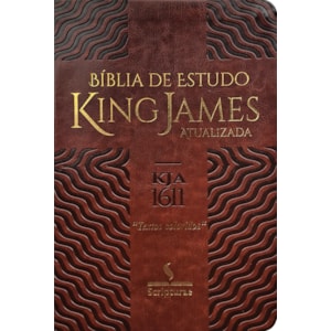 Bíblia de Estudo King James Atualizada | 1611 | Letra Normal | Capa Luxo Marrom