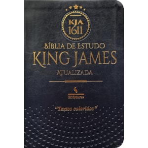 Bíblia de Estudo King James Atualizada | 1611 | Letra Normal | Capa Luxo Preta