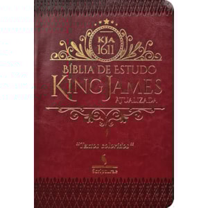 Bíblia de Estudo King James Atualizada | 1611 | Letra Normal | Capa Luxo Vinho