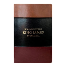 Bíblia de Estudo |  King James Atualizada | Full Color | Capa PU |  Marrom, Preta e Bordô