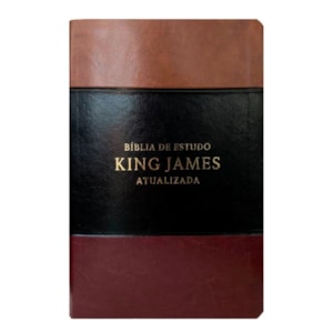 Bíblia de Estudo |  King James Atualizada | Full Color | Capa PU |  Marrom, Preta e Bordô