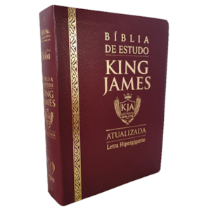 Segunda imagem do produto Bíblia de Estudo King James Atualizada | KJA | Letra Hipergigante | Capa Luxo Cover Book Bordô