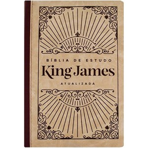 Bíblia de Estudo King James | KJA Letra Grande | Vinho e Bege