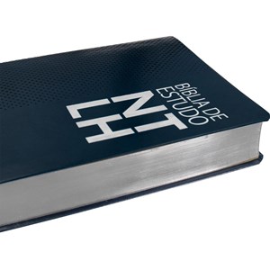 Bíblia de Estudo | Letra Grande | NTLH | Capa Couro Azul Luxo