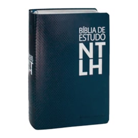 Bíblia de Estudo | Letra Grande | NTLH | Capa Couro Azul Luxo