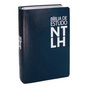 Bíblia de Estudo | Letra Grande | NTLH | Capa Couro Azul Luxo