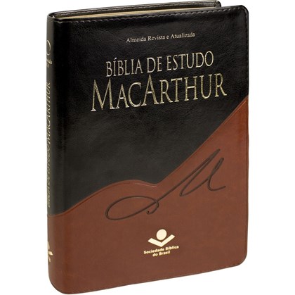 Bíblia de Estudo Macarthur | Letra Normal | ARA | Capa Preta e Marrom Luxo