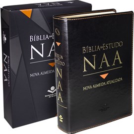 Bíblia de Estudo NAA | Letra Normal | Capa Luxo Preta