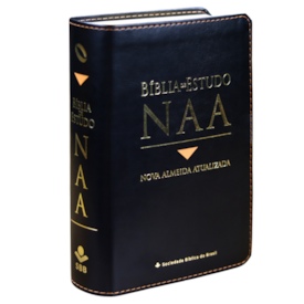 Bíblia de Estudo | NAA | Letra Normal | Tamanho Portátil | Capa Luxo Preta