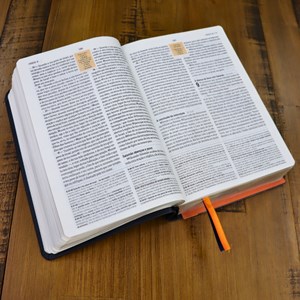 Bíblia de Estudo | NAA | Tamanho Portátil | Capa Luxo Azul | Letra Normal
