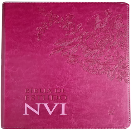 Bíblia de Estudo | NVI | Letra Normal | Capa Luxo Pink