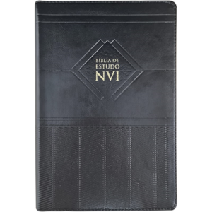 Segunda imagem do produto Bíblia de Estudo | NVI | Letra Normal | Capa Luxo Preta