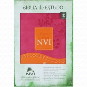 Segunda imagem do produto Bíblia de Estudo | NVI | Rosa e Laranja | Sem Índice