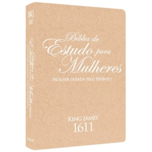 Bíblia de Estudo para Mulheres | BKJ 1611 | Letra normal | Capa Luxo Rose e Branco