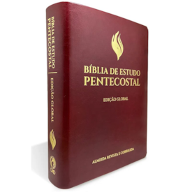 Segunda imagem do produto Bíblia de Estudo Pentecostal | Edição Global | ARC | Letra Grande | Capa Luxo Vinho
