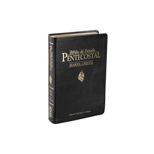 Bíblia de Estudo Pentecostal Média c/ Harpa Cristã | Letra Normal | ARC | Luxo Preta