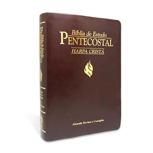 Bíblia de Estudo Pentecostal Média com Harpa Cristã | ARC | Marrom
