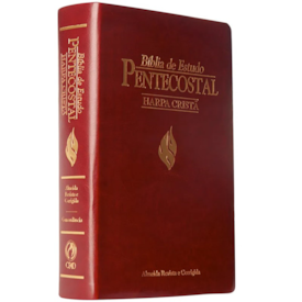Segunda imagem do produto Bíblia de Estudo Pentecostal Média com Harpa Cristã | ARC | Vinho