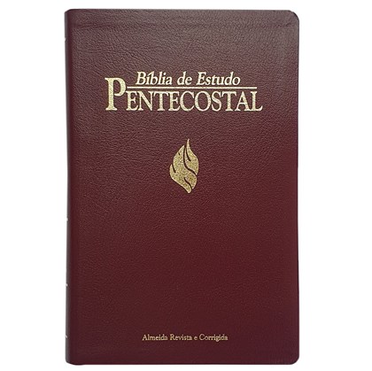 Bíblia de Estudo Pentecostal Média | Letra Normal | ARC | Vinho/Dourado