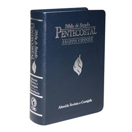 Bíblia de Estudo Pentecostal Médio Harpa Cristã | ARC | Azul/Prata