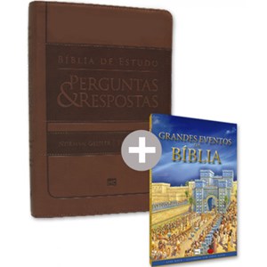 Bíblia de Estudo Perguntas e Respostas | ARA Letra Normal | Marrom Luxo