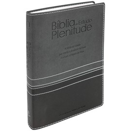 Bíblia de Estudo Plenitude | ARA |Letra Normal | Capa Luxo Cinza e Preto