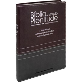 Bíblia de Estudo Plenitude | ARC | Letra Normal | Capa Luxo Cinza Chumbo e Bordô