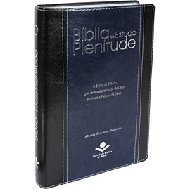Bíblia de Estudo Plenitude | Letra Normal | ARA | Capa Couro Preta e Azul