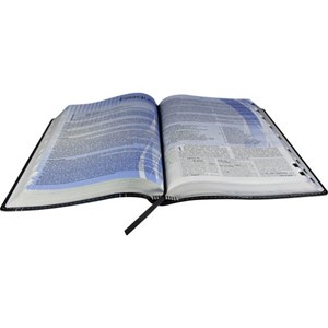 Bíblia de Estudo Plenitude | Letra Normal | ARA | Capa Couro Preta e Azul | c/ Índice