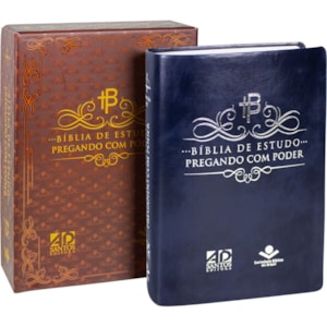 Bíblia de Estudo Pregando com Poder | ARC | Letra Normal | Capa Azul Nobre