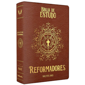 Bíblia de Estudo Reformadores | KJF | Letra Normal | Capa Luxo Marrom