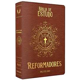 Bíblia de Estudo Reformadores | KJF | Letra Normal | Capa Luxo Marrom