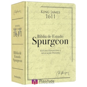 Bíblia de Estudo Spurgeon | King James 1611 | Letra Grande | Luxo | Creme