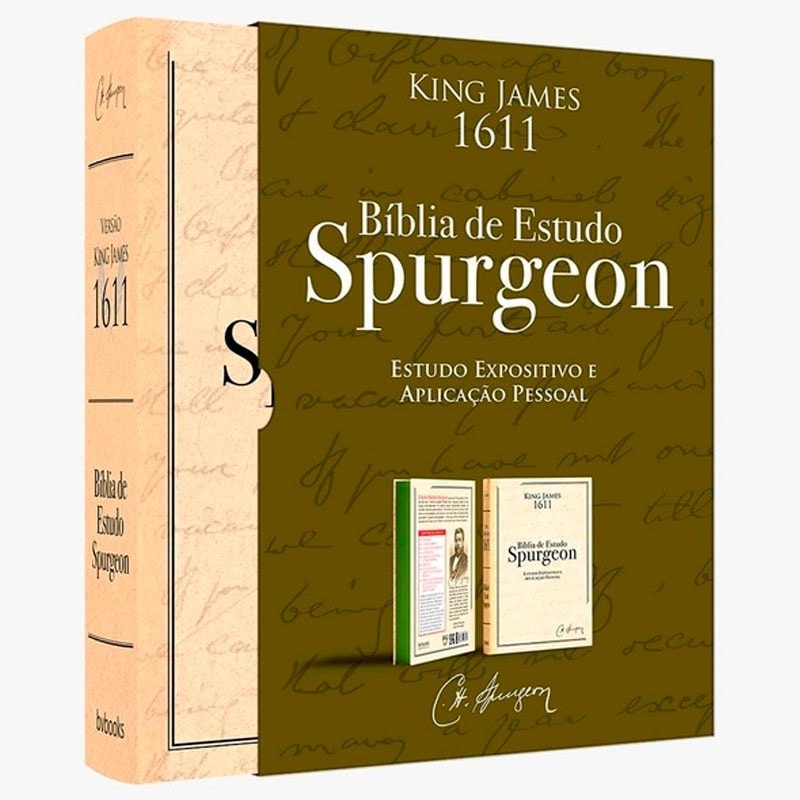 Bíblia de Estudo Spurgeon King James 1611 Letra Grande Luxo Creme