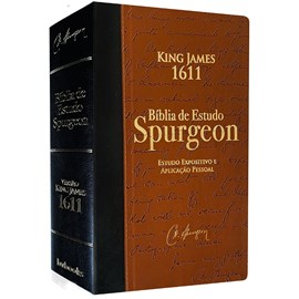 Bíblia de Estudo Spurgeon | King James 1611 | Letra Grande | Luxo | Marrom e Preta