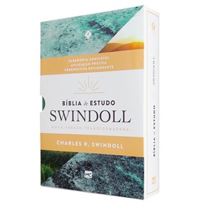 Bíblia de Estudo Swindoll | NVT | Letra Grande | Capa Sintética | Por do Sol Aqua
