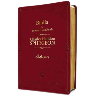 Bíblia de Estudos e Sermões de C. H. Spurgeon | NVT | Letra Normal | Capa Luxo Vinho