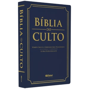 Bíblia do Culto com Harpa Cristã e Corinhos | ARC | Letra Extra Gigante | Capa Azul