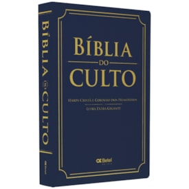 Bíblia do Culto com Harpa Cristã e Corinhos | ARC | Letra Extra Gigante | Capa Azul