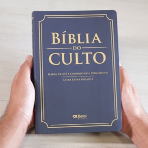 Segunda imagem do produto Bíblia do Culto com Harpa Cristã e Corinhos | ARC | Letra Extra Gigante | Capa Azul