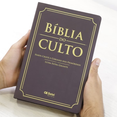 Segunda imagem do produto Bíblia do Culto com Harpa Cristã e Corinhos | ARC | Letra Extra Gigante | Capa Telha