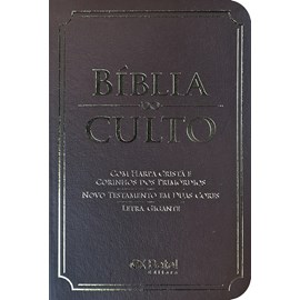 Bíblia do Culto com Harpa Cristã e Corinhos | ARC | Letra Gigante | Capa Semi-flexível Marrom