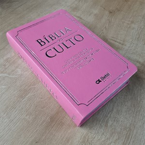 Bíblia do Culto com Harpa Cristã e Corinhos | ARC | Letras Gigante | Capa Luxo Rosa Clássica
