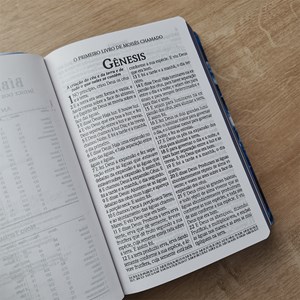 Bíblia do Culto com Harpa Cristã e Corinhos | ARC | Letras Gigante | Capa Semi-flexível Floral Azul