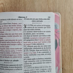 Bíblia do Culto com Harpa Cristã e Corinhos | ARC | Letras Maiores | Capa Semi-flexível Floral Rosa