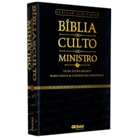 Bíblia do Culto do Ministro com Harpa Cristã e Corinhos | ARC | Letras ExtraGigante | Capa Luxo Preta