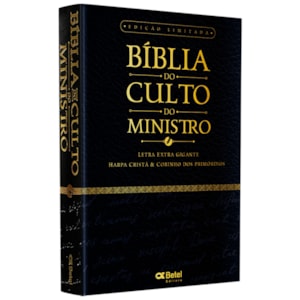 Bíblia do Culto do Ministro com Harpa Cristã e Corinhos | ARC | Letras ExtraGigante | Capa Luxo Preta