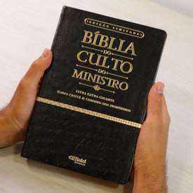 Segunda imagem do produto Bíblia do Culto do Ministro com Harpa Cristã e Corinhos | ARC | Letras ExtraGigante | Capa Luxo Preta