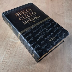 Bíblia do Culto do Ministro com Harpa Cristã e Corinhos | ARC | Letras Maiores | Capa Luxo Preta